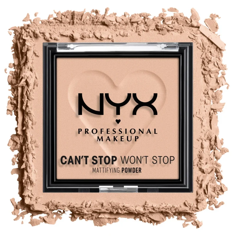 NYX Can't Stop Won't Stop Mattifying Pressed Powder Lightweight Pro Mattifying Face Powder- MEDIUM