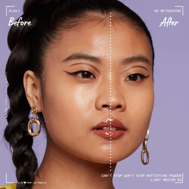 NYX Can't Stop Won't Stop Mattifying Pressed Powder Lightweight Pro Mattifying Face Powder- LIGHT MEDIUM - Image 3