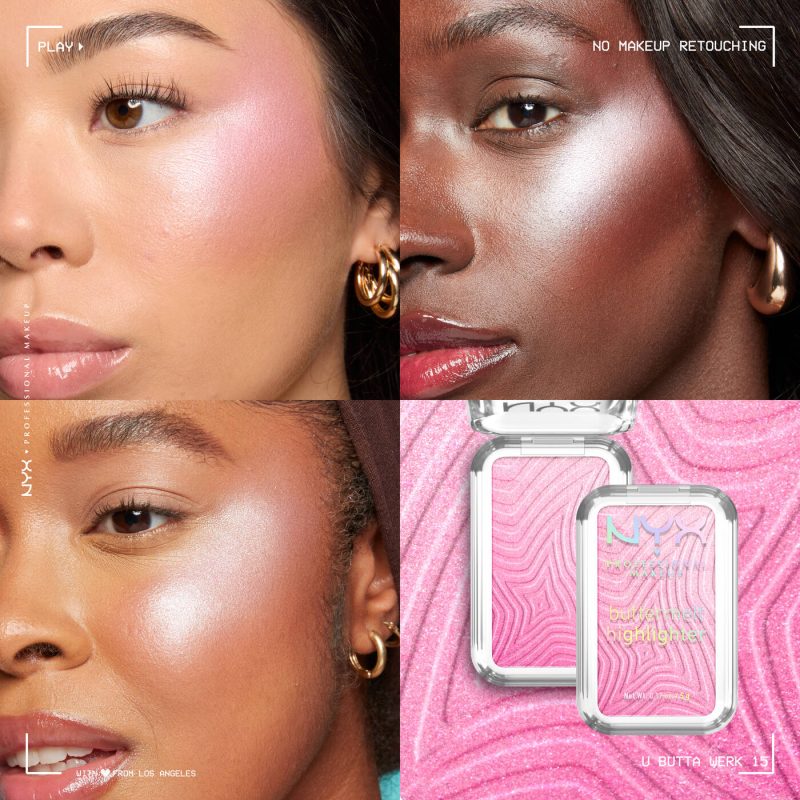 NYX BUTTERMELT HIGHLIGHTER Butter smooth glowy highlighter in eight shades-U BUTTA WERK FROSTY PINK - Image 3