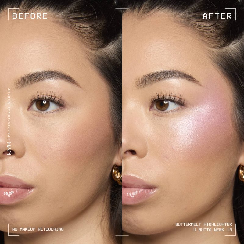 NYX BUTTERMELT HIGHLIGHTER Butter smooth glowy highlighter in eight shades-U BUTTA WERK FROSTY PINK - Image 2