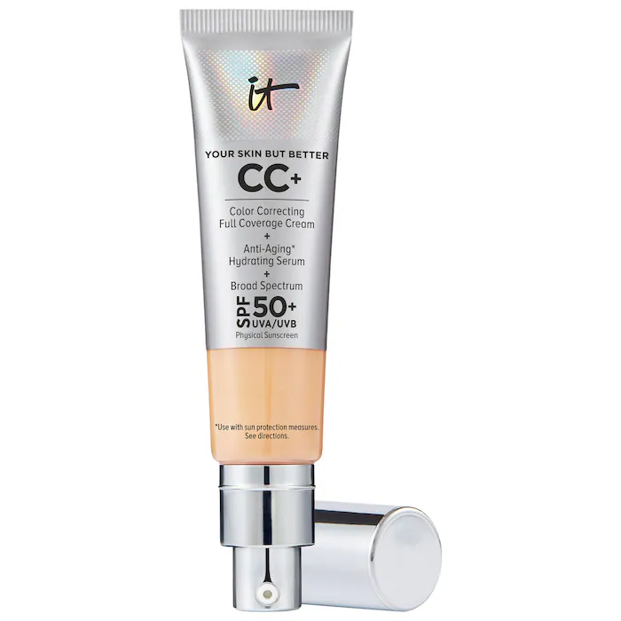 IT Cosmetics  CC+ Cream Full Coverage Color Correcting Foundation with SPF 50+-MEDIUM