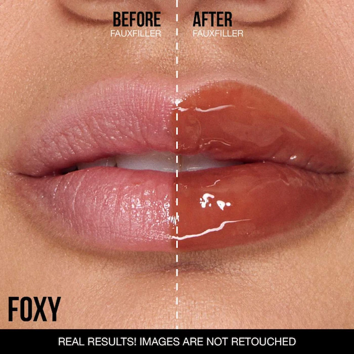 HUDA BEAUTY Faux Filler Shiny Non-Sticky Lip Gloss-FOXY - Image 2