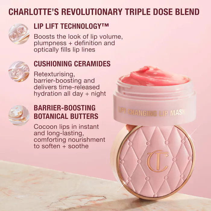 Charlotte Tilbury Life Changing Lip Mask with Cushioning Ceramides-Color: Pillow Talk - Image 5